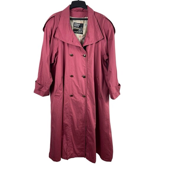London Towne Limits Jackets & Blazers - VTG London Towne Limits Trench Coat Women’s 10 Pink Double Breasted Lightweight